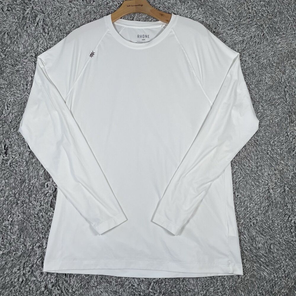 RHONE Reign White Long Sleeve Performance Tee NWT